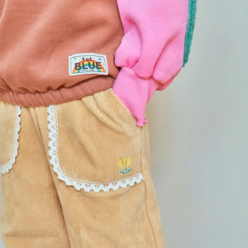 1St Blue - Korean Children Fashion - #kidsshorts - Rib Wide Pants - 2