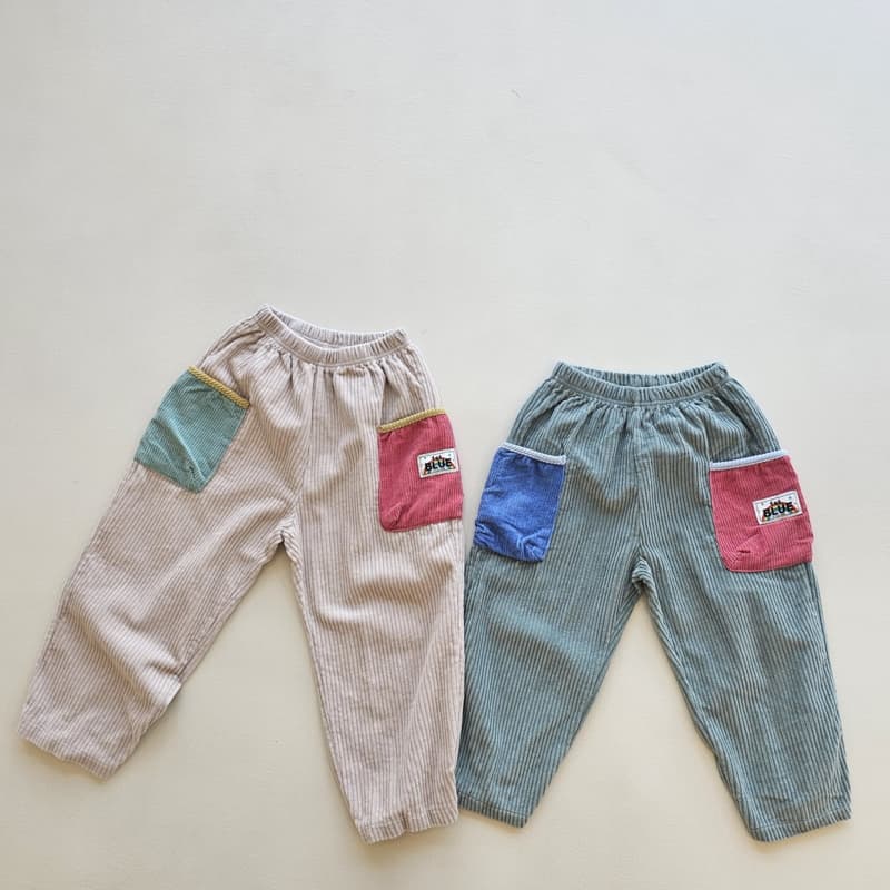 1St Blue - Korean Children Fashion - #kidsstore - Colored Pocket Corduroy Pants - 7