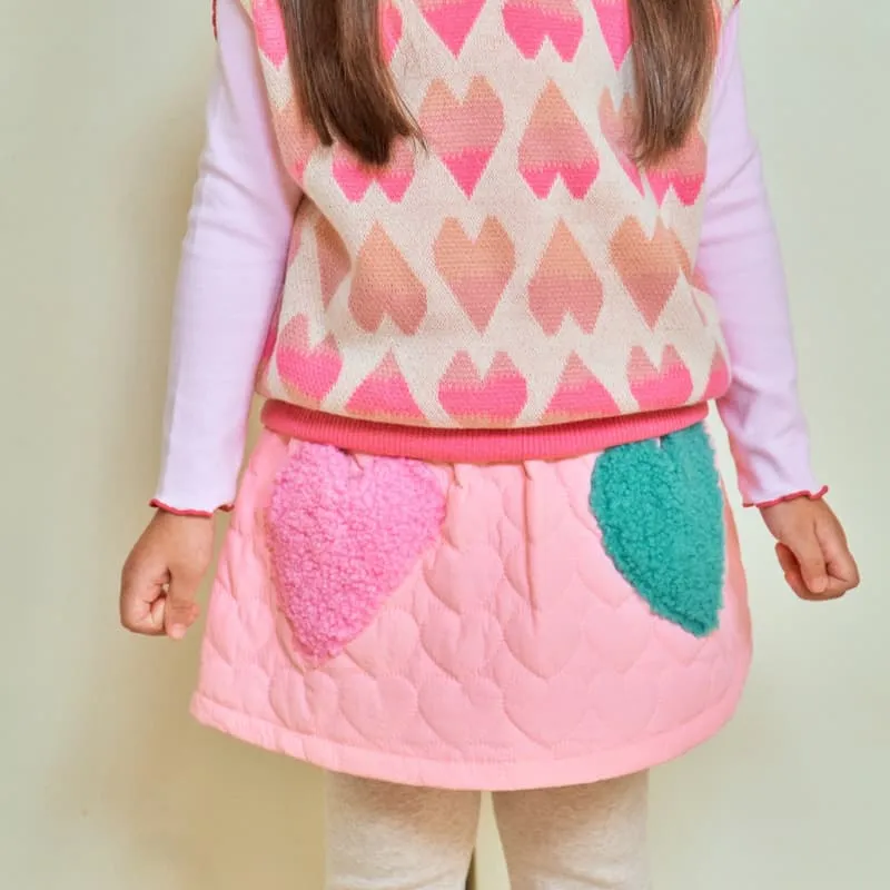 1St Blue - Korean Children Fashion - #kidsstore - Heart Pocket Skirt Leggings - 5