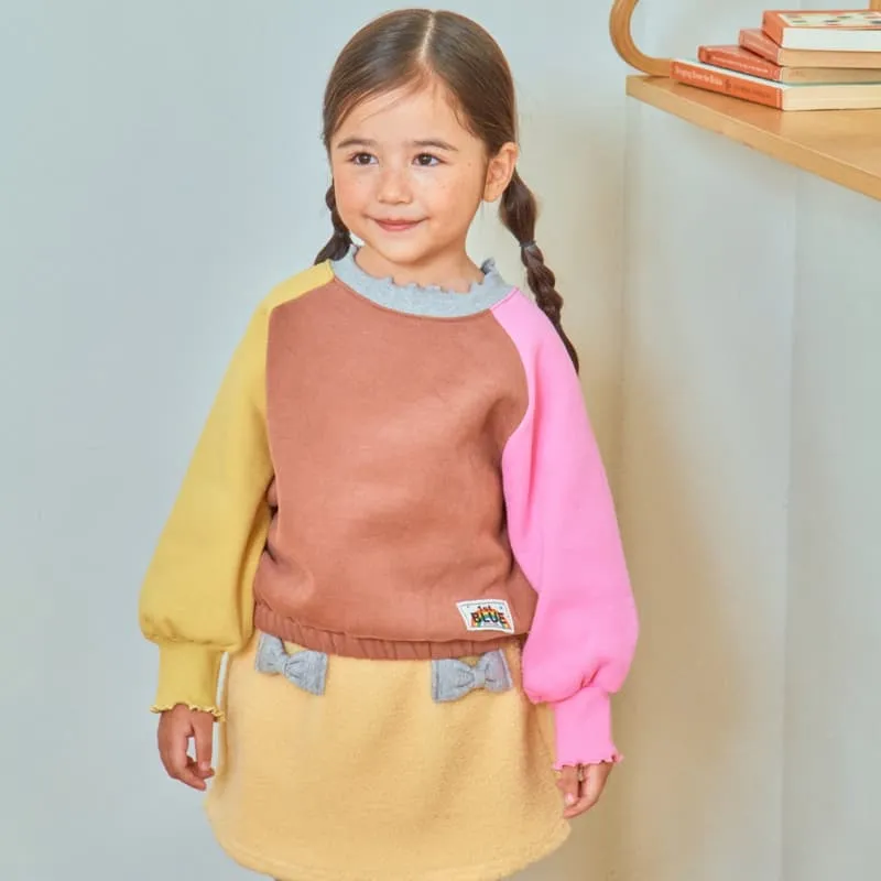 1St Blue - Korean Children Fashion - #kidzfashiontrend - Heart Patch Colored Fleeced Top