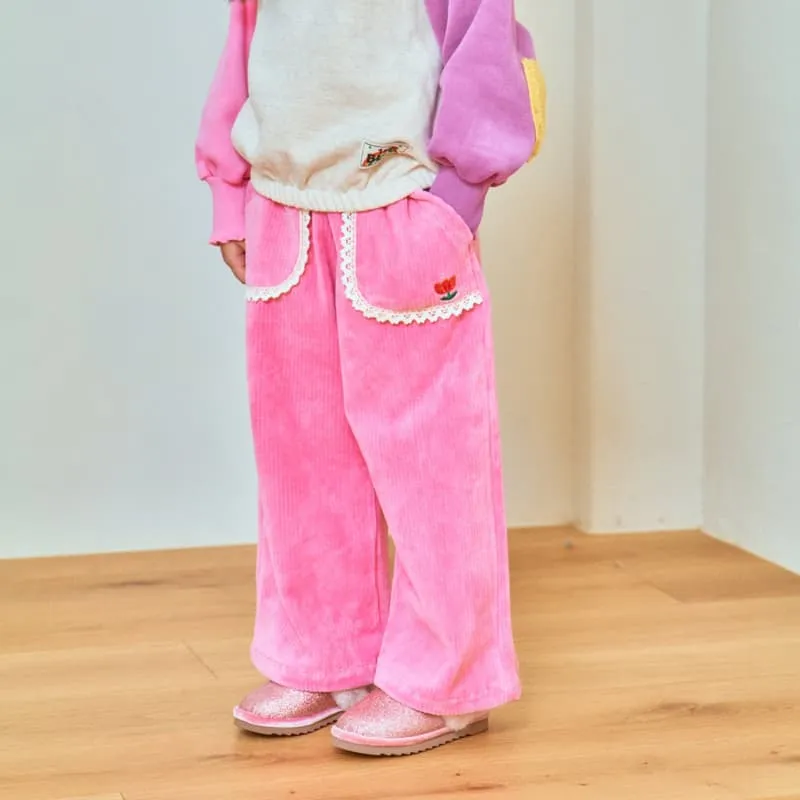 1St Blue - Korean Children Fashion - #kidsstore - Rib Wide Pants - 4