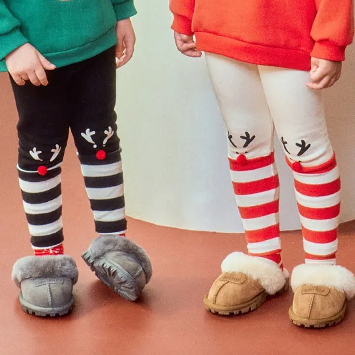 1St Blue - Korean Children Fashion - #magicofchildhood - Rudolph Fleeced Span Leggings