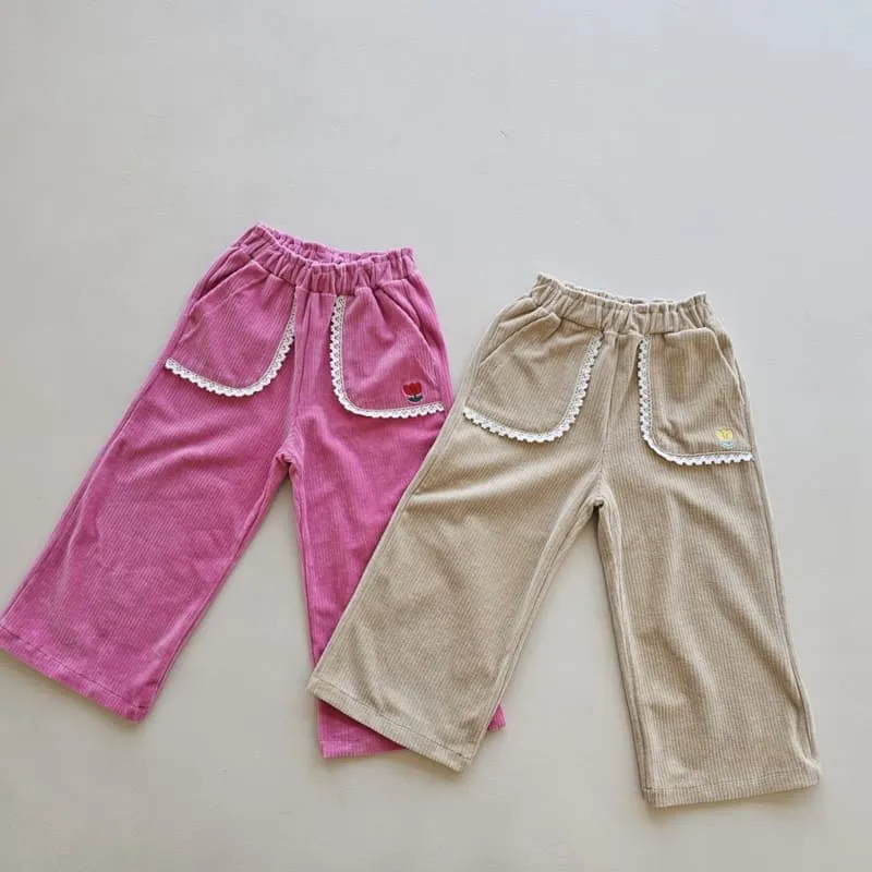 1St Blue - Korean Children Fashion - #magicofchildhood - Rib Wide Pants - 7