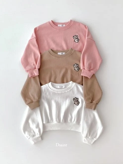 Ribbon Bear Crop Sweatshirt