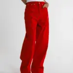 Color Point Wide Cotton Twill Trousers