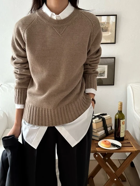 Raccoon Round Knit Pullover