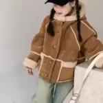 Camel Hood Shearling Jacket