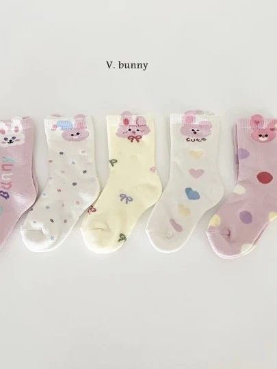 Pink Rabbit Socks Set