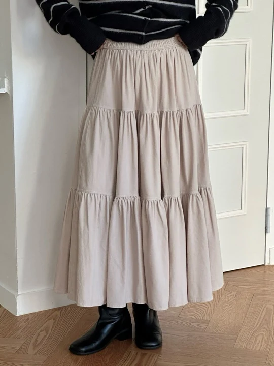 Corduroy Log Skirt