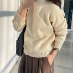 Turtleneck Zipper Collar Knit Cardigan