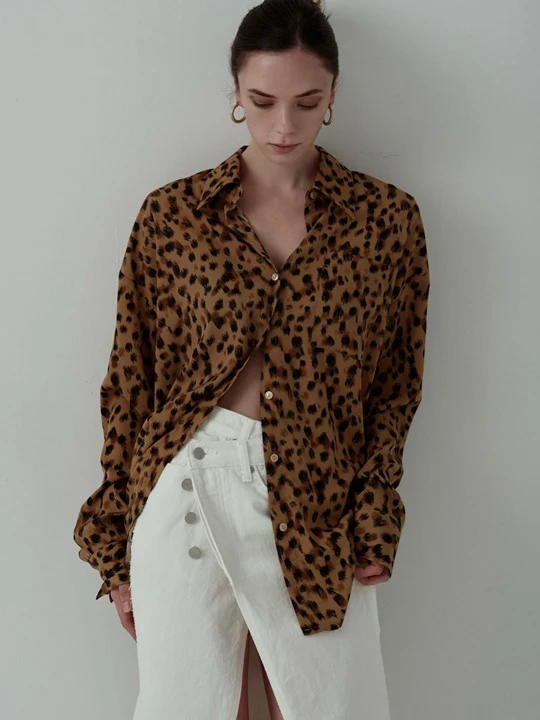 Oversized Leopard Print Shirt