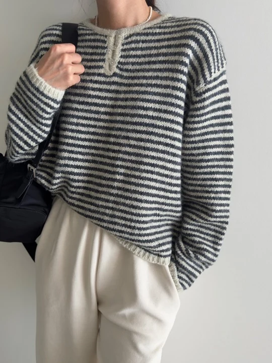 Light Stripe Knit Sweater