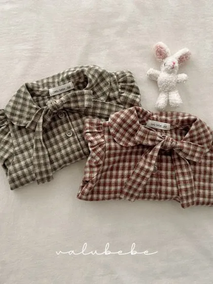 Check Ribbon Blouse (Baby)