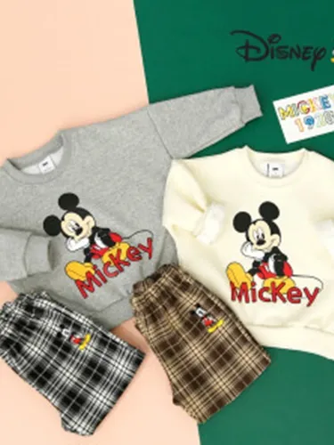 Mickey Check Fleeced Set