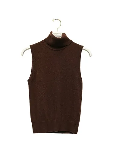 Cashmere Turtleneck Sleeveless Knit Top