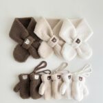 Embroidered Bear Muffler Set