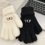 Black White Finger Gloves