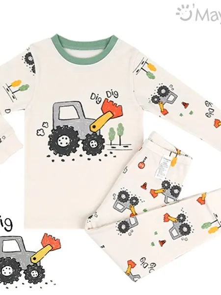 Gray Tractor Pajamas