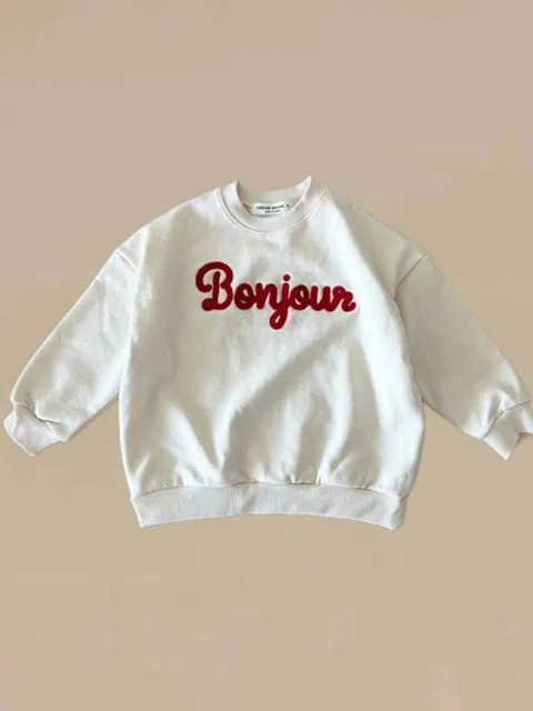 Bonjour Embroidery Sweatshirt