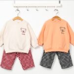 Petit Bear Check Top Bottom Set