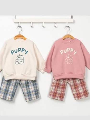 Puppy Check Top Bottom Set