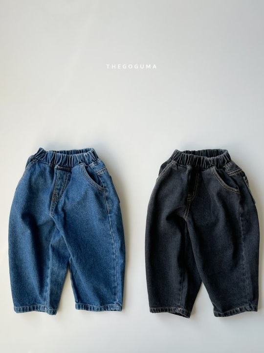 Circle Fleeced Wide Denim Pants