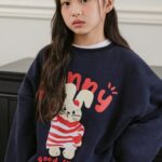 Stripe Rabbit Brushed Sweatshirt