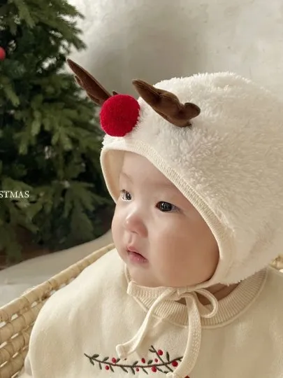 Bebe Christmas Rudolph Bonnet