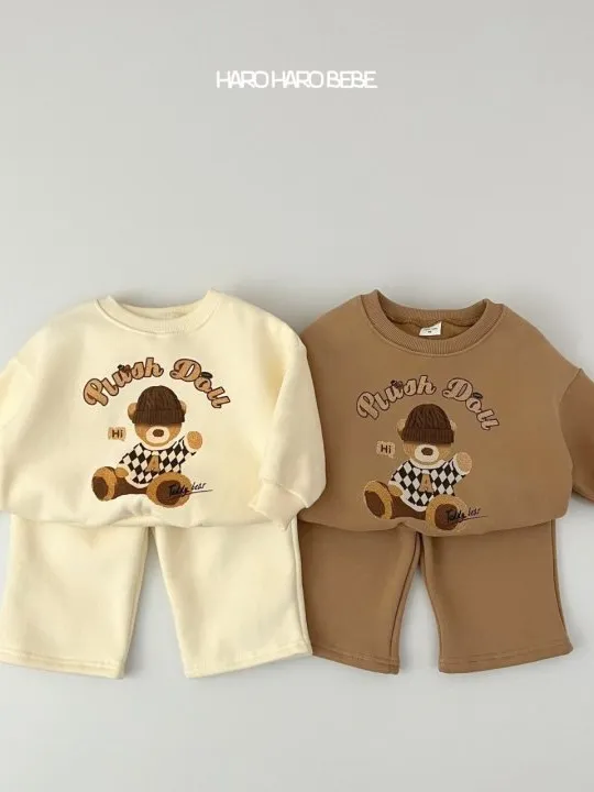 Beanie Bear Fleece Top Bottom Set