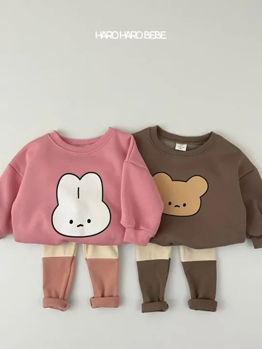 Friend Fleece Top Bottom Set