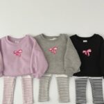 Ribbon Fleece Top Bottom Set