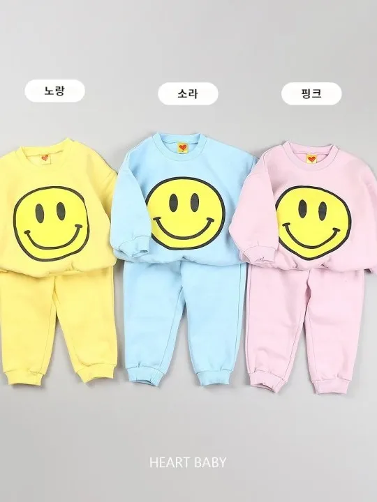 Smile Fleece Top Bottom Set