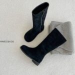 Wavy Suede Long Boots (Brushed Lining)