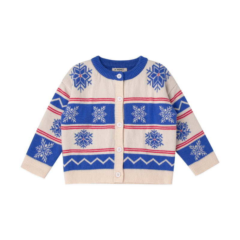 A-Market - Korean Children Fashion - #childofig - Snow Flower Knit Cardigan