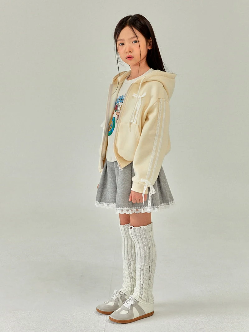 A-Market - Korean Children Fashion - #childofig - Lace Hood Zip-up Jacket - 5