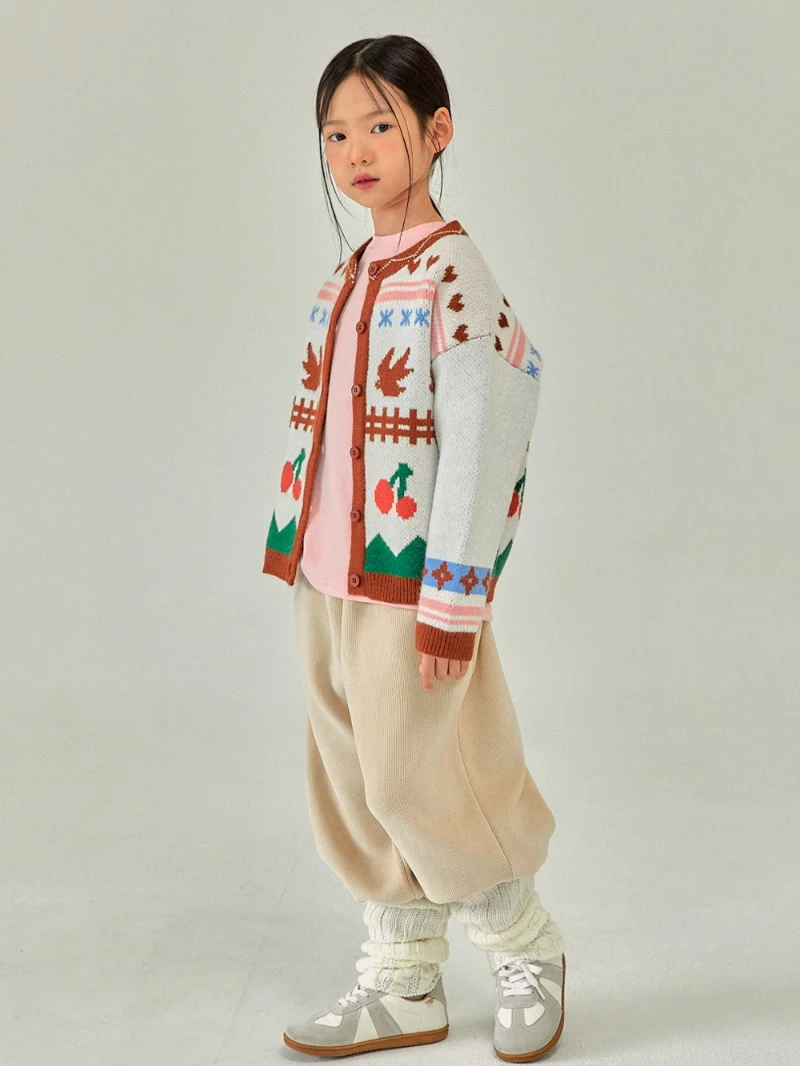 A-Market - Korean Children Fashion - #childofig - Cherry Knit Cardigan - 3