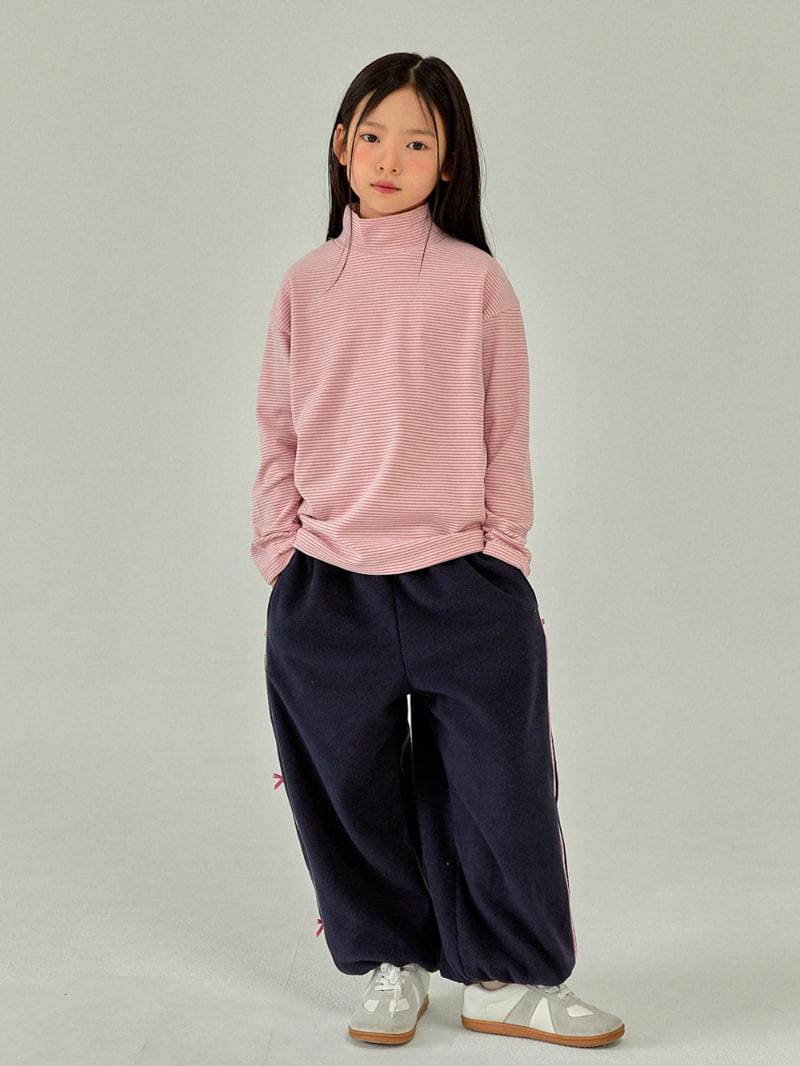 A-Market - Korean Children Fashion - #childrensboutique - Ribbon Lining Pants - 6