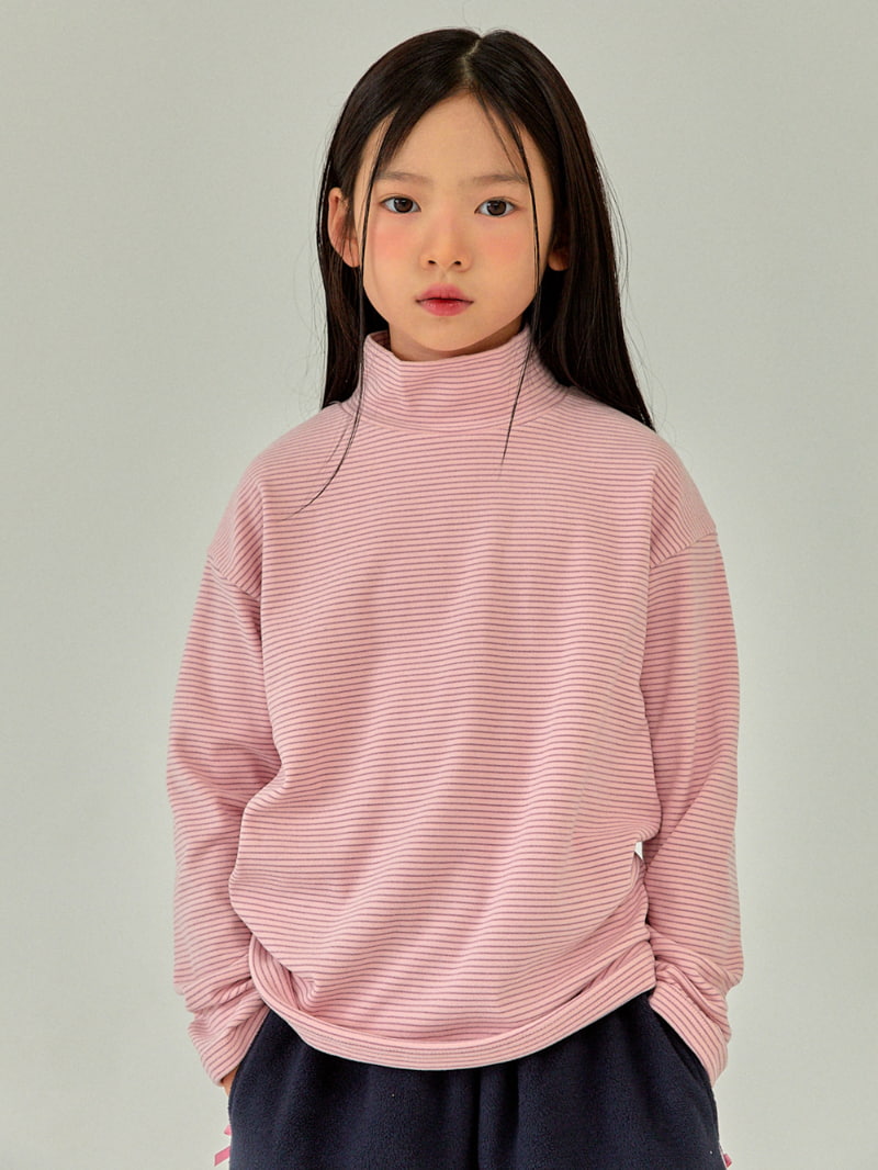 A-Market - Korean Children Fashion - #designkidswear - Loose Stripe Turtleneck Tee - 3