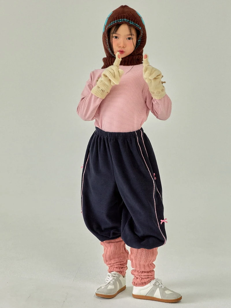 A-Market - Korean Children Fashion - #fashionkids - Ribbon Lining Pants - 9