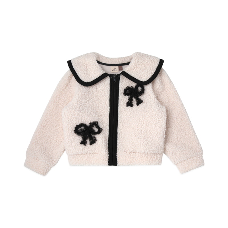 A-Market - Korean Children Fashion - #kidsshorts - Ribbon Zip-up Jacket