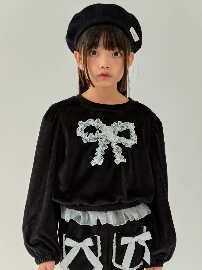 A-Market - Korean Children Fashion - #kidsshorts - Ribbon Veloure Bootscut Pants - 12