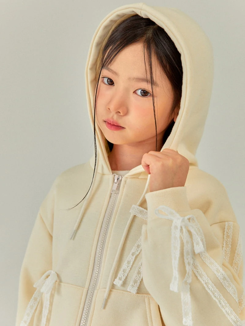 A-Market - Korean Children Fashion - #kidsshorts - Lace Hood Zip-up Jacket - 11