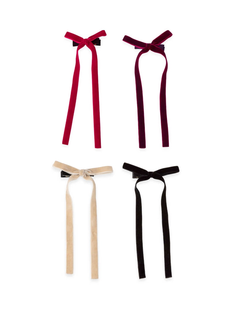 A-Market - Korean Children Fashion - #kidsstore - Velvet Ribbon Hairpin