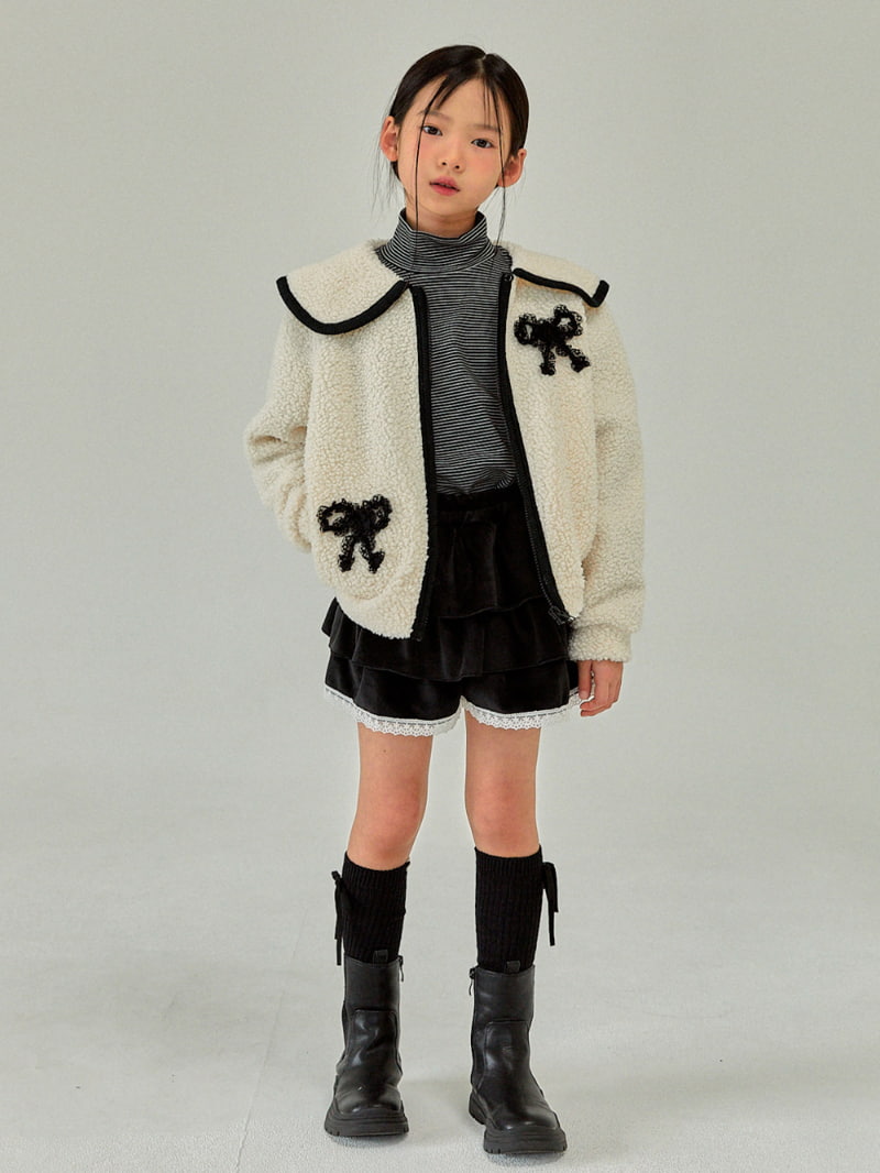 A-Market - Korean Children Fashion - #kidzfashiontrend - Ribbon Zip-up Jacket - 3