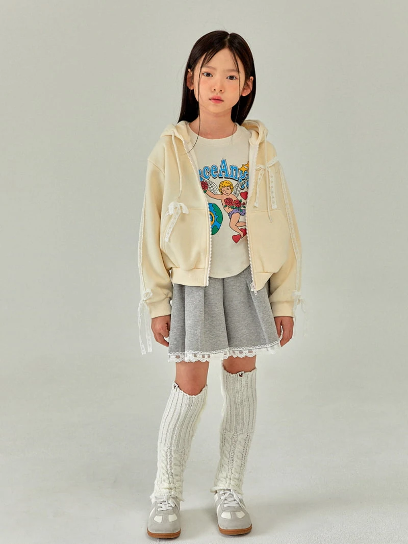 A-Market - Korean Children Fashion - #magicofchildhood - Lace Hood Zip-up Jacket - 2