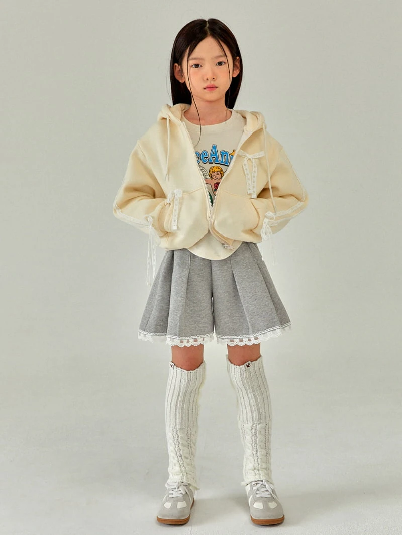 A-Market - Korean Children Fashion - #minifashionista - Lace Hood Zip-up Jacket - 3