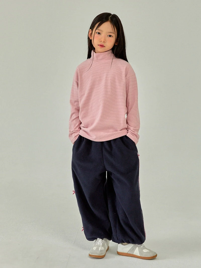 A-Market - Korean Children Fashion - #minifashionista - Ribbon Lining Pants - 2