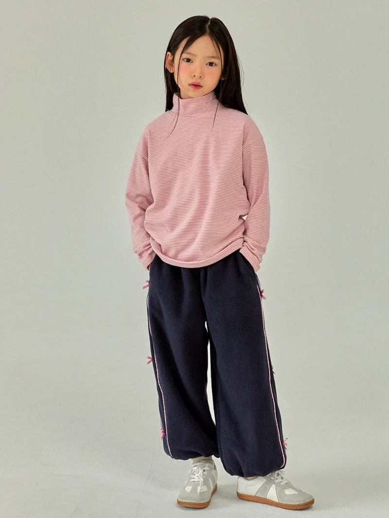 A-Market - Korean Children Fashion - #prettylittlegirls - Ribbon Lining Pants - 3