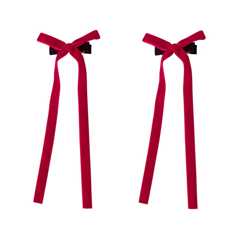 A-Market - Korean Children Fashion - #toddlerclothing - Velvet Ribbon Hairpin - 9