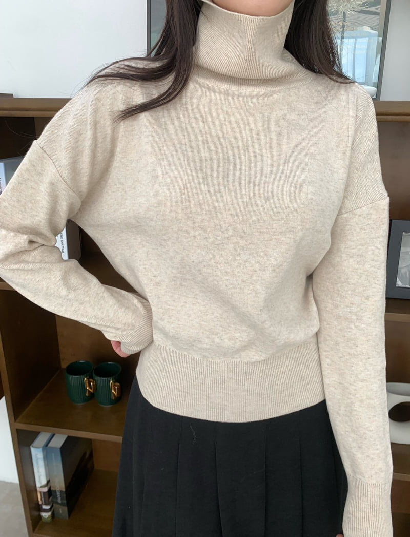 Allu - Korean Women Fashion - #momslook - Slit Turtleneck Knit Sweater - 6